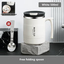 Axyaa Double-layer Insulated Coffee Mug with Folding Spoon