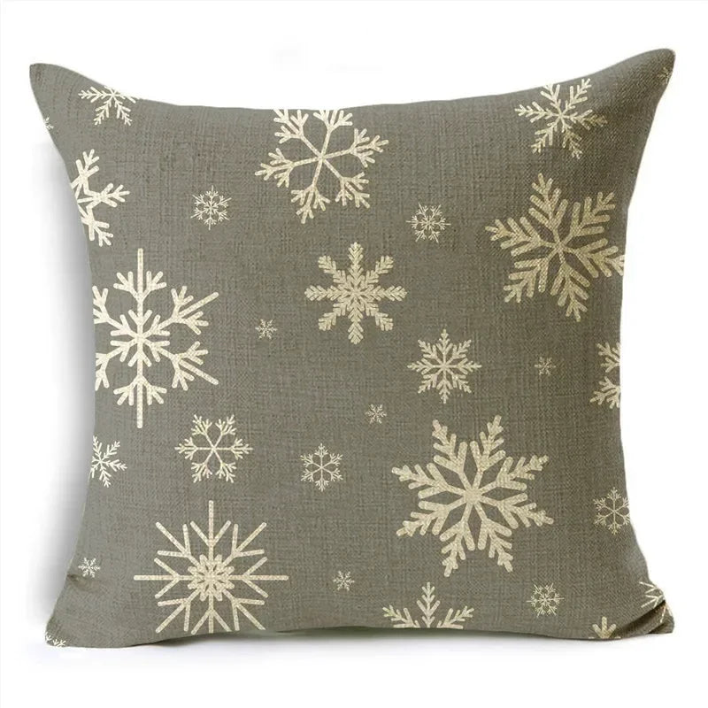 Axyaa Christmas Throw Pillow Covers - Zigzag Reindeer Red Pillowcase