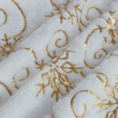 Axyaa Faux Rabbit Fur Snowflake Pillow Cover 45x45 - Sequin Embroidery Decor