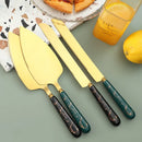 Axyaa Stone Ceramic Handle Cake Shovel Set Butter Pizza Cheese Knife Stainless Steel