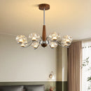 Axyaa Chrome Chandelier Glass Pendant Light for French Bedroom Living Rooms