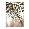 Morocco Architecture Islamic Canvas Art Print with Beige Flower Palm Tree Painting - Axyaa