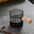 Axyaa Glass Espresso Milk Pitcher with Wood Handle