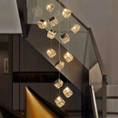 Axyaa Crystal Chandelier Stair Pendant Lamp Living Room Pendant Lights Interior Lighting