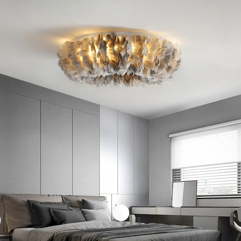 Axya LED Feather Ceiling Light: Nordic Design for Cozy Spaces