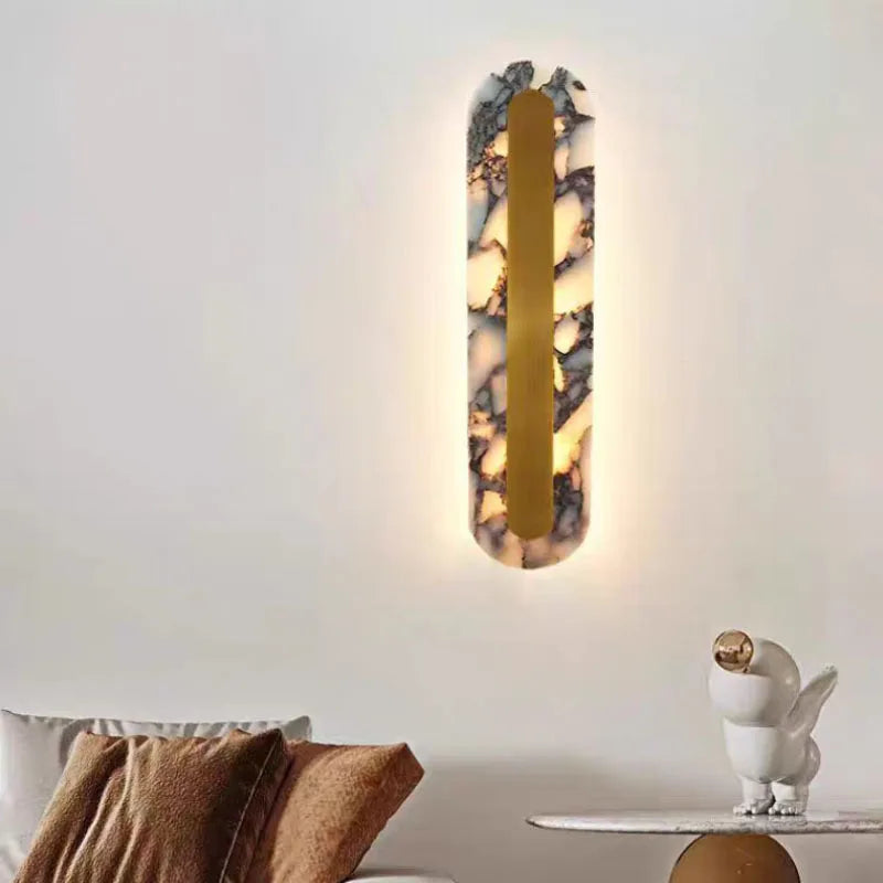 Axyaa Gold Marble LED Wall Light for Home and Business Decor