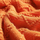 Axyaa Knitted Throw Blankets: Cozy Chunky Textured Vintage Gift, Tassel Trim