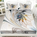 Axyaa Marble Swirl Single Bed Fitted Sheet: Soft, Comfortable Polyester, Machine Washable