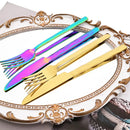 Axyaa Diamond Cutlery Set - 4Pcs Stainless Steel Tableware Flatware for Kitchen