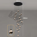 Axyaa Crystal Chandelier Stair Pendant Living Room Interior Lighting