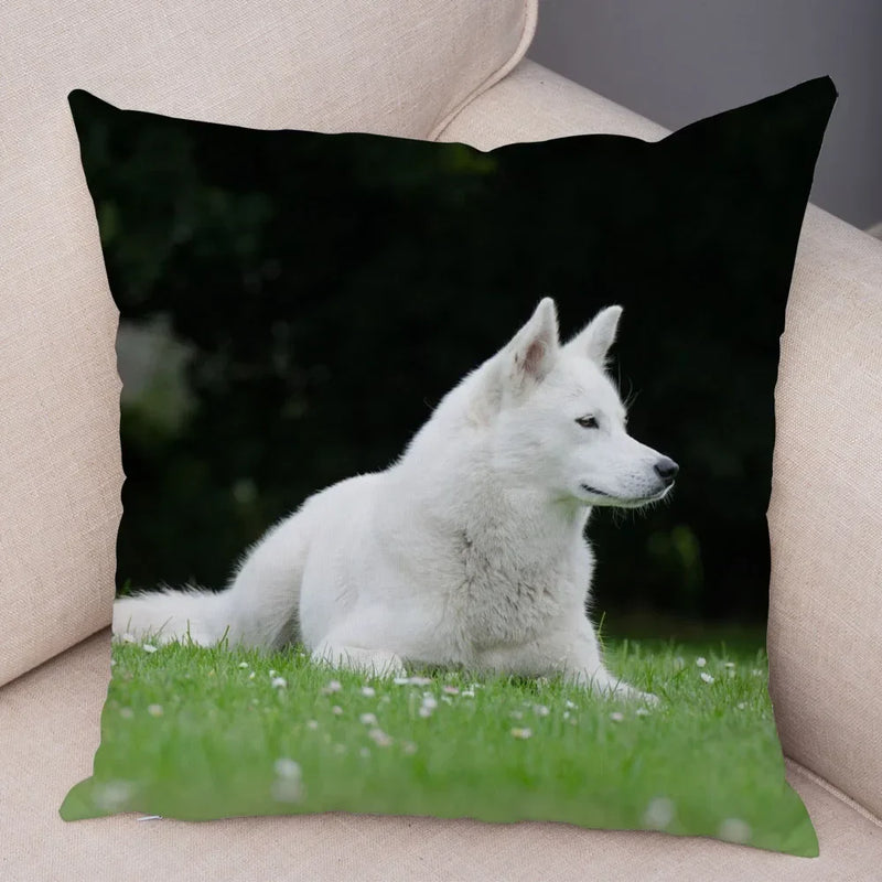 Siberian Husky Pillowcase - Axyaa Animal Cushion Cover, Decor, Cute, Dog Print