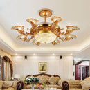 Axyaa Crystal European Luxury Ceiling Fan Chandelier with Remote Control