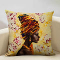 Axyaa African Lady Oil Painting Pillow Case Home Sofa Art Decoration Cover