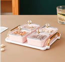 Axyaa Ceramic Fruit Plate: Creative Divided Snack Plate for New Year Dried Fruits