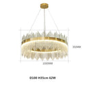 Axyaa Modern Glass LED Pendant Chandelier for Dining Room with Dimmable Metal Suspension