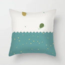 Axyaa Sea Turtle & Bird Pillowcase - Single Print Sofa Case for Children's Bedroom