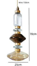 Axyaa Amber Glass Hotel Lamp: Retro Postmodern LED Bedside Lighting