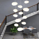 Axyaa White Glass LED Chandelier for Living Room, Staircase & Bar