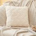 Axyaa Simple Striped Rabbit Plush Pillowcase in Double-Sided Velvet Cover