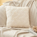 Axyaa Simple Striped Rabbit Plush Pillowcase in Double-Sided Velvet Cover