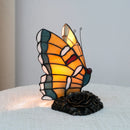 Mediterranean Butterfly Stained Glass Table Lamp by Axyaa for Vintage Living Room