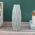 Axyaa White Ceramic-Style Plastic Flower Vase Pot for Home Decoration