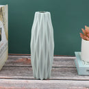 Axyaa White Ceramic-Style Plastic Flower Vase Pot for Home Decoration