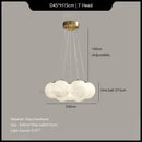 Axyaa White Moon Ball Ceiling Light for Living Room Bedroom Chandelier