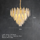 Axyaa Marble Leaves Chandelier Pendant Light - Modern Taper Shape LED Hanging Lamp