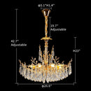 Axyaa Crystal Ceiling Chandelier for Living Room, Luxury Dining & Bedroom LED Light