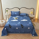 Axyaa Cartoon Panda Flannel Blanket Set with Pillowcases for Sofa Bed Bedspread