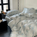 Axyaa French Style Flower Embroidered 100% Lyocell Bedding Set Pink