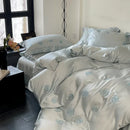 Axyaa French Style Flower Embroidered 100% Lyocell Bedding Set Pink