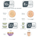 Axyaa Tulip 48-Piece Porcelain Dinnerware Set with 4 Colors & Designs