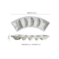 Axyaa Matte Stone Curved Plate: Patterned Ceramic Dessert Sushi Snack Molecular Cuisine Plate