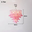 Axyaa White Pink Petal Glass Chandelier Table Lamp - Modern Artistic Lighting