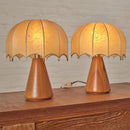 Wabi Sabi Silk-Inspired Desk Lamp by Axyaa: Artful Woodwork, Bedroom Warmth