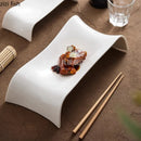 Axyaa White Ceramic Pillow Plate Dessert Sushi Specialty Tableware