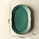 Axyaa Ceramic Dinner Plate Set - Retro Relief Steak Pasta Fish Molecular Cuisine Specialty