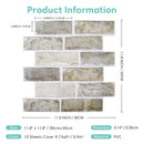 Axyaa 3D Faux Brick Backsplash Wall Stickers - Set of 10 Panels, Home Decor