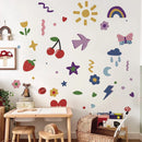 Axyaa Kids Fun Doodle Vinyl Wall Stickers - Bright Nursery Room Decor