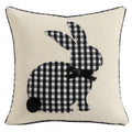 Axyaa Pink Floral White Floral Bunny Embroidered Cushion Cover