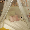 Axyaa Baby Room Mosquito Net: Round Crib Canopy for Girls - Kid Bed Decoration
