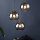 Axyaa Industrial Glass Pendant Lamp: Smoke Gray, Amber Gold, Silver Options