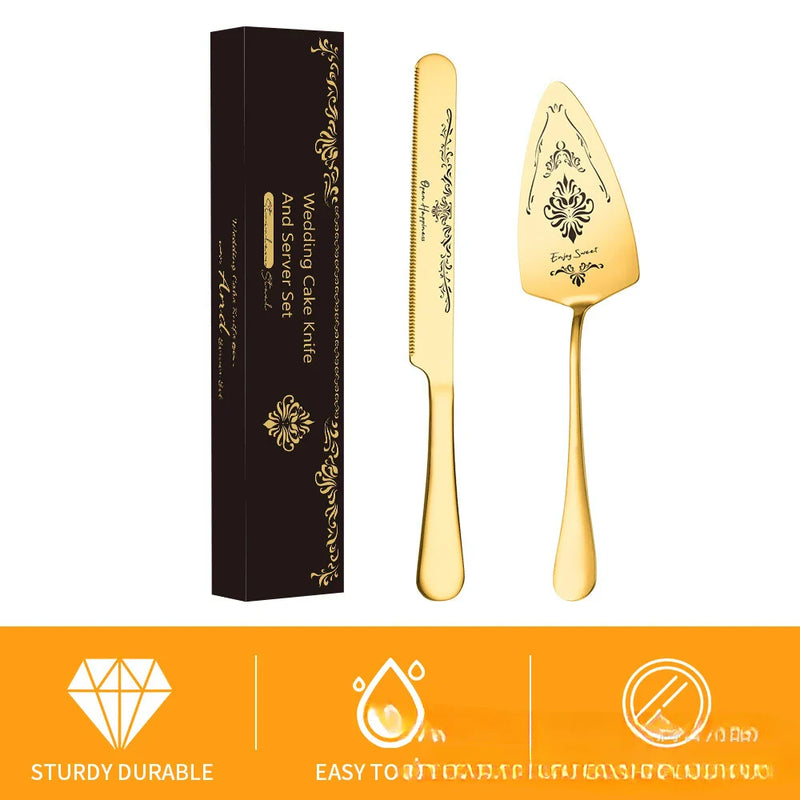 Axya Stainless Steel Bread Knife & Cake Shovel Set for Parties, Weddings