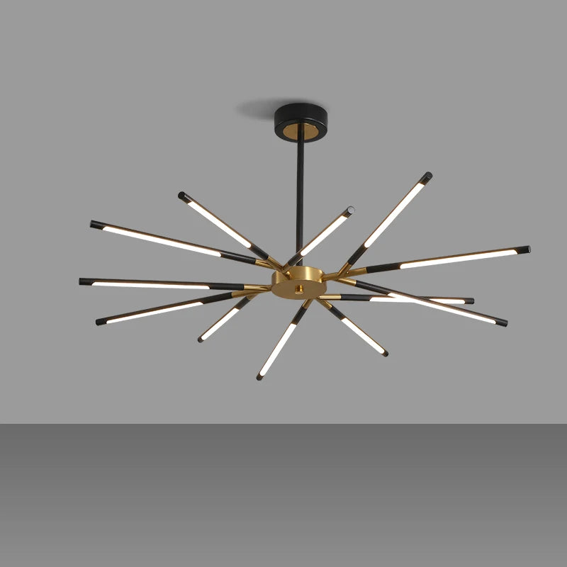 Axyaa Nordic Gold Dimmable LED Chandelier: Illuminate Your Modern Living Space