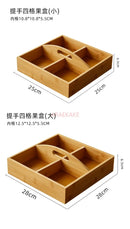 Axyaa Chinese Style Dried Fruit Box Snack Plate Melon Seed Solid Wood Gift Box