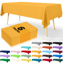 Axyaa Waterproof Vinyl Tablecloth 6 Pack 54x108In Disposable Plastic Table Covers