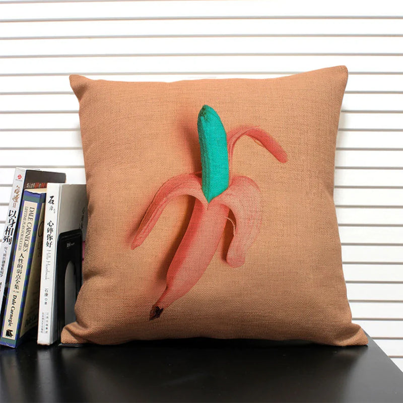 Axyaa Cactus Pineapple Pattern Cushion Cover 45x45 Linen Pillowcase