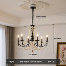 Axyaa Retro Black Metal Candle Chandelier Pendant Lights for Living Room and Bedroom